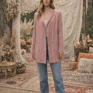 Nasty Gal Blush Double-Breasted Blazer